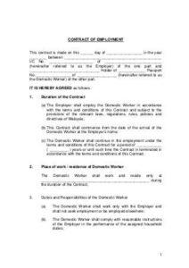 Simple Employment Contract Template