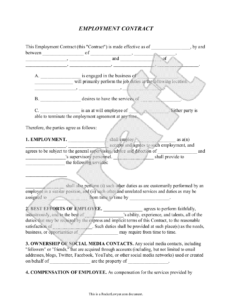Simple Employee Contract Template