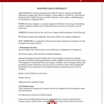 maintenance service contract template