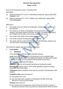 Simple Business Sales Contract Template