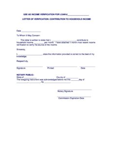 Simple Employer Income Verification Letter Template