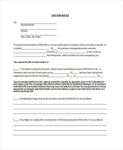 Simple Eviction Papers Template