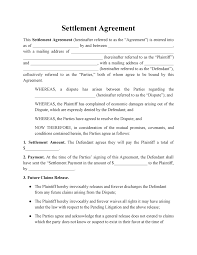 Simple Settlement Document Template